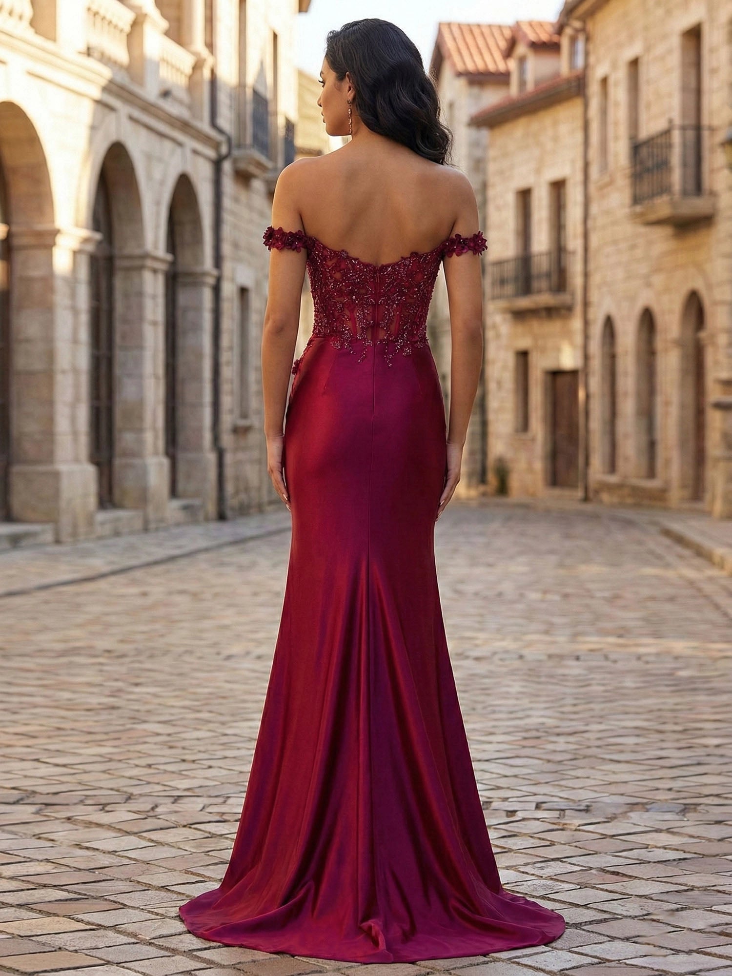 Beaded Off-Shoulder Mermaid Prom Dress | Vedress